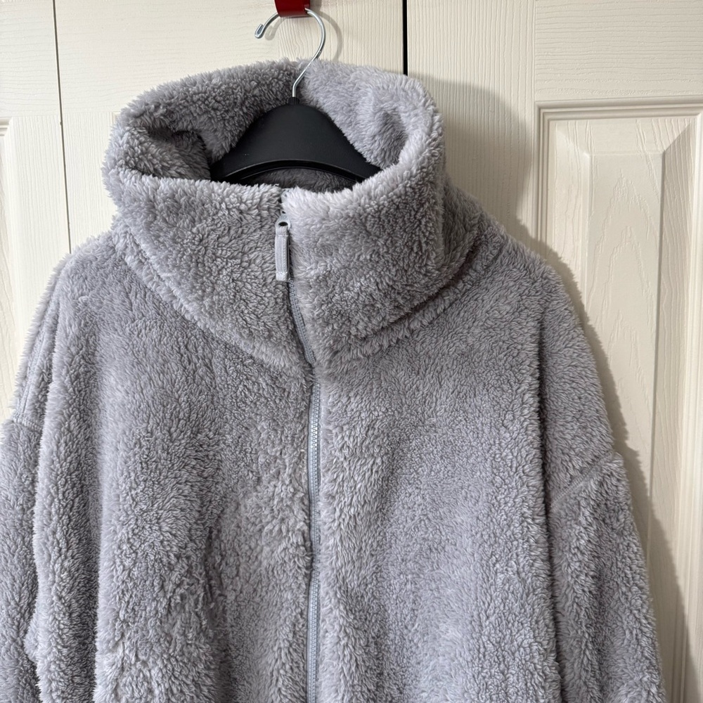Free People Movement Sherpa Fleece Teddy High Neck Jacket Women’s Size Large - Picture 2 of 11
